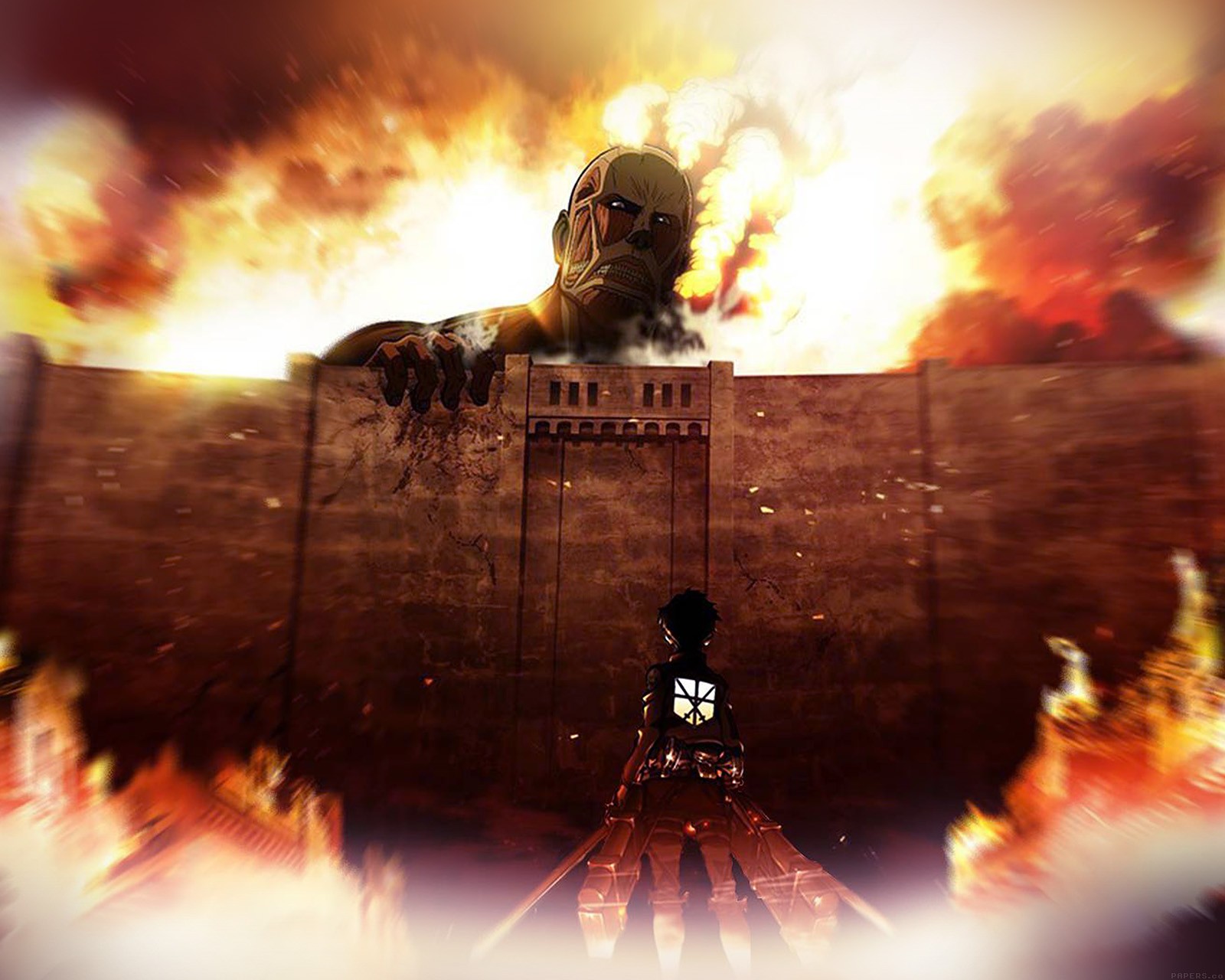 Скачать обои аниме, anime, атака титанов, attack on titan, япония