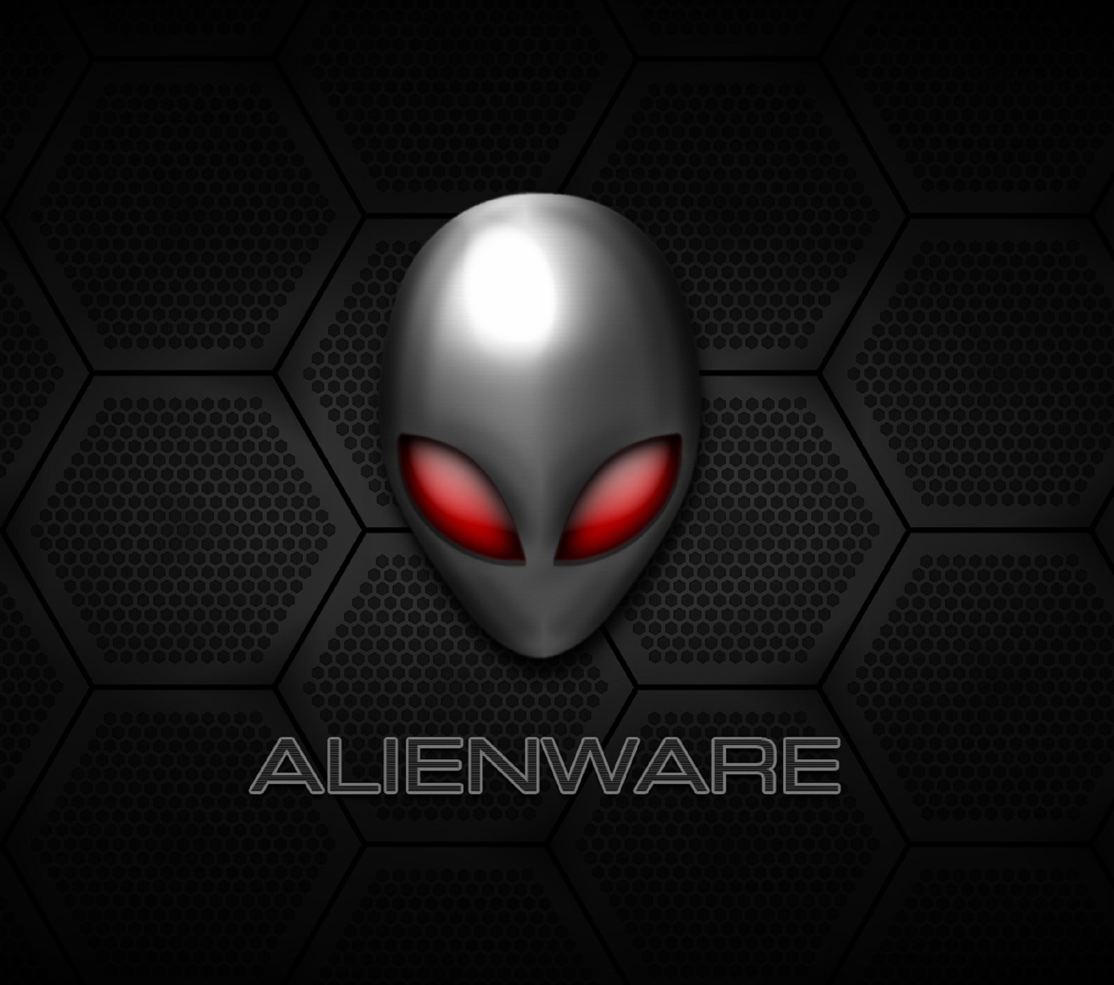 Alienware-logo auf schwarzem hintergrund (außerirdischer, alienware)