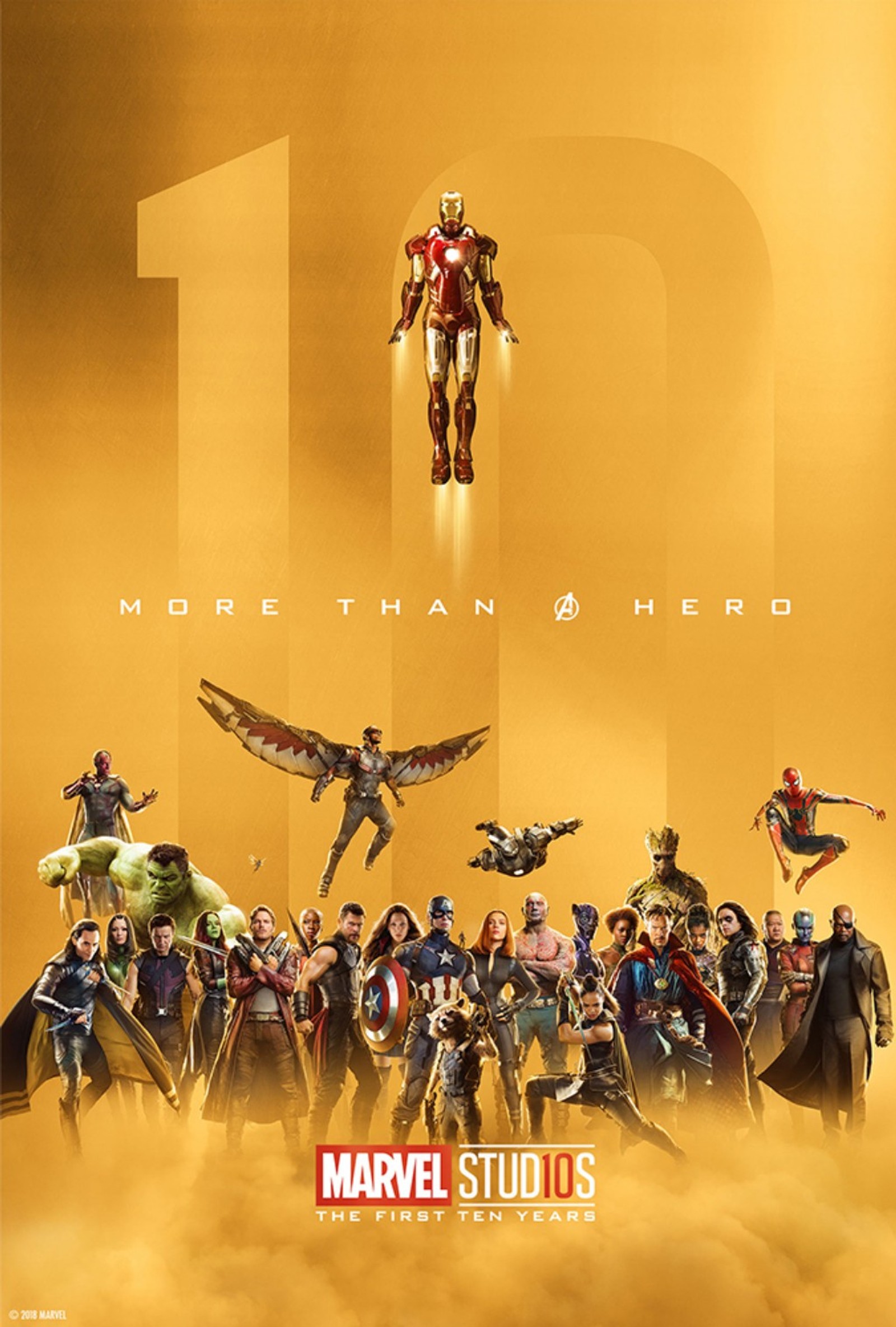 Affiche de film des avengers avec tous les personnages au milieu (avengers, avengers infinity war, infinity war, marvel)