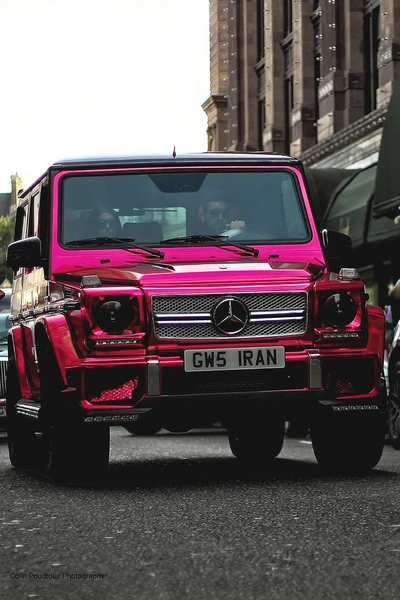 car, mercedes, red, street, truck