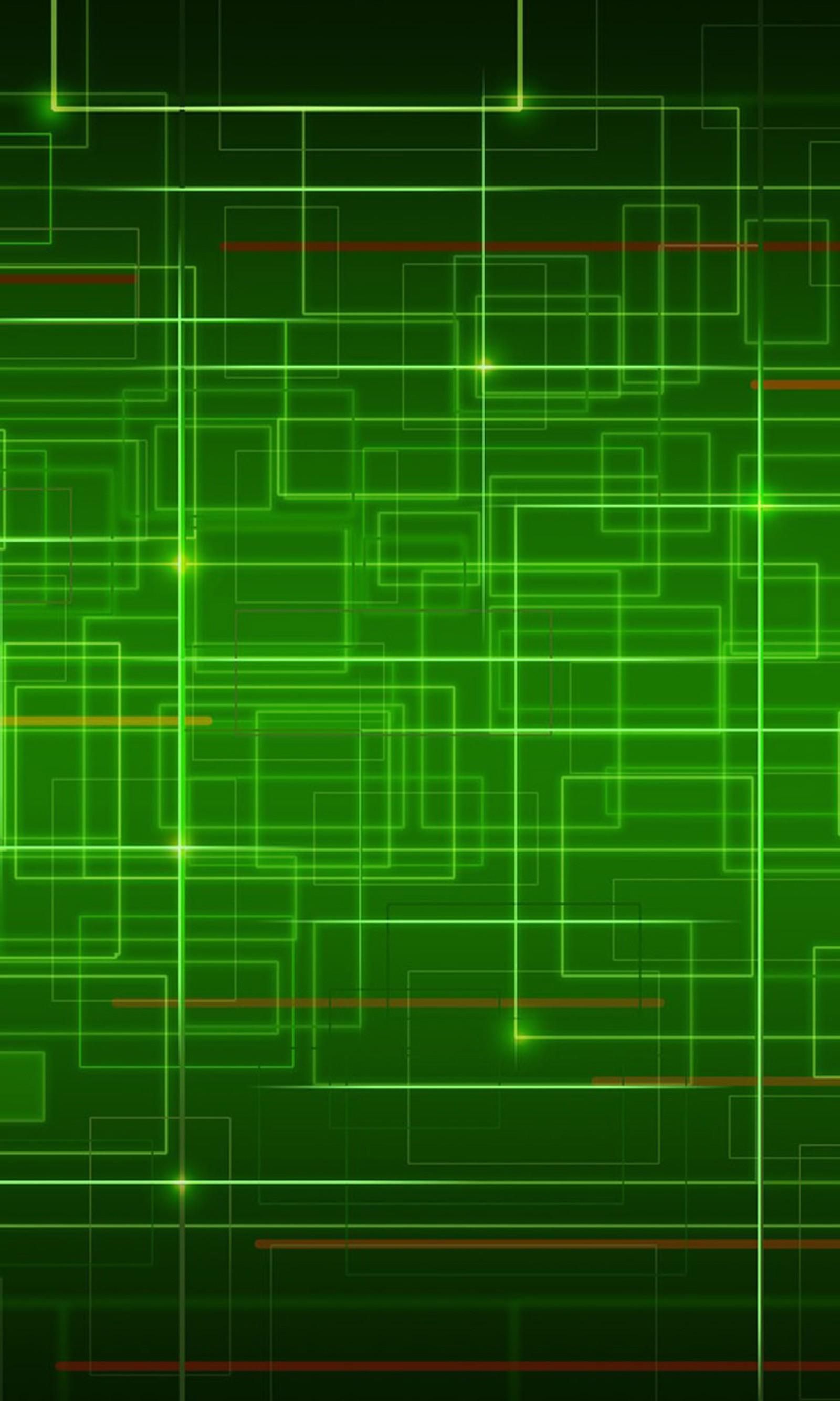 A green abstract background with squares and lines (green, lines, red)