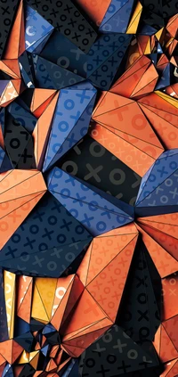 Symmetrical Triangle Patterns in Azure and Orange