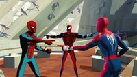 spider man, pointing, spider man across the spider verse, movie, spiderman