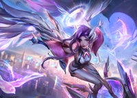 battle dove seraphine, league of legends, seraphine, purple aesthetic, games