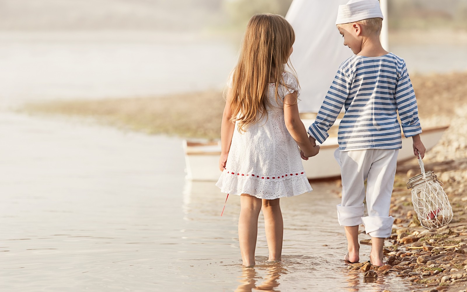 holding hands, child, fun, vacation, boys wallpaper