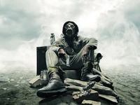 apocalypse, gasmask, sitting wallpaper