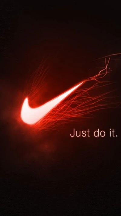 Rotes Nike-Logo mit dem Slogan "Mach es einfach