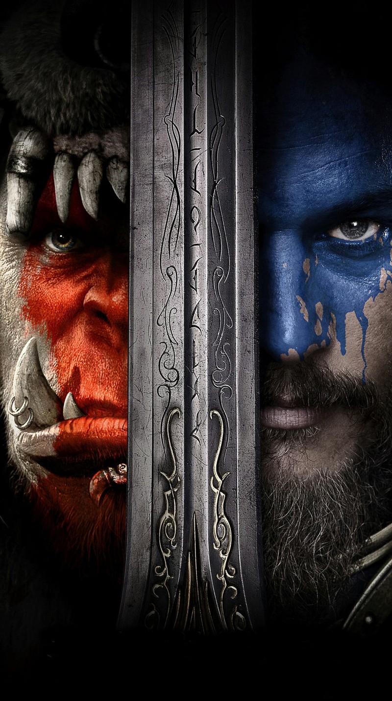 Космическое изображение человека с бородой и лицом, раскрашенным как в warcraft. (искусство, битва, синий, фэнтези, фильм)