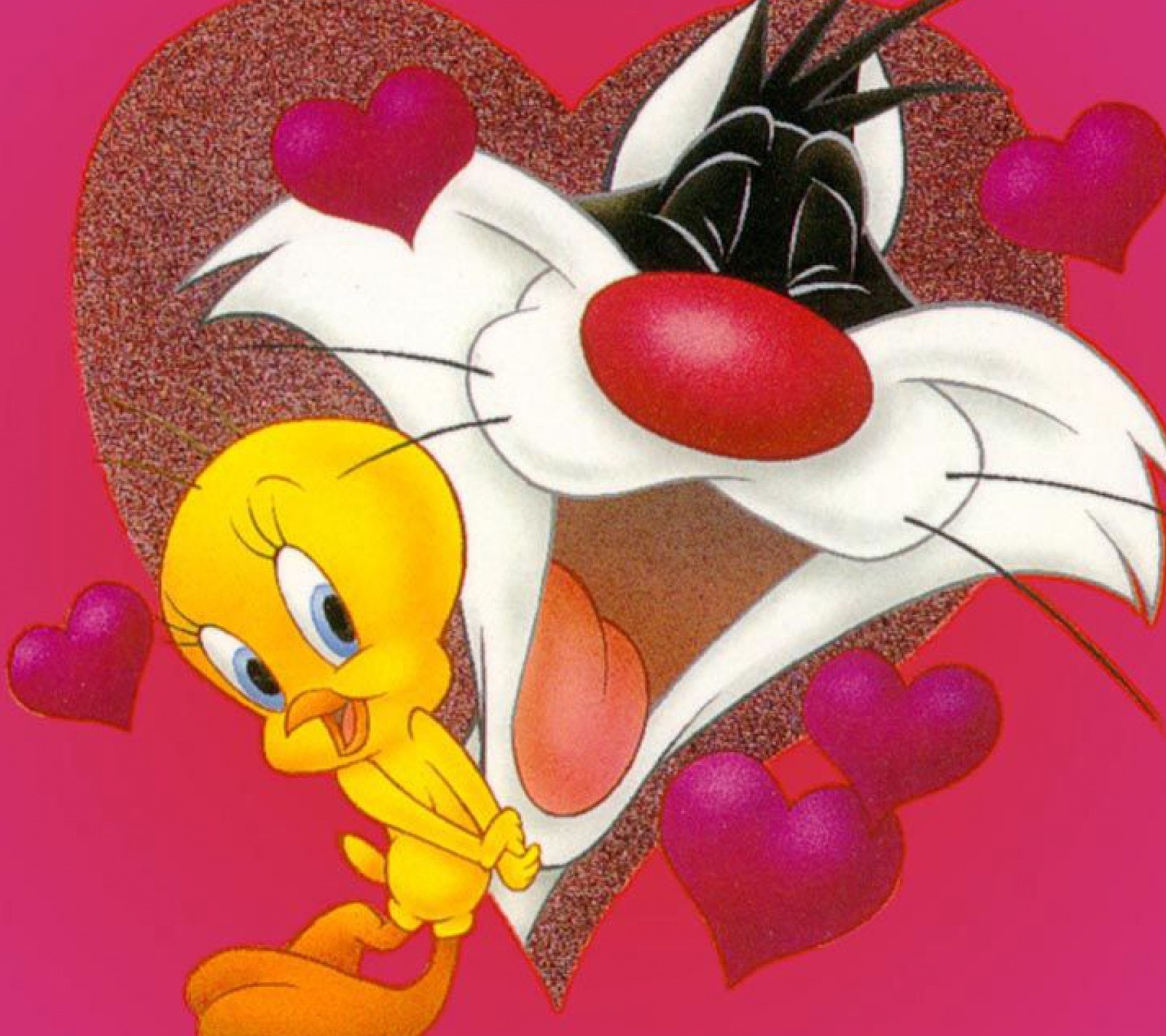 Скачать обои мультфильмы, sylvester and tweety