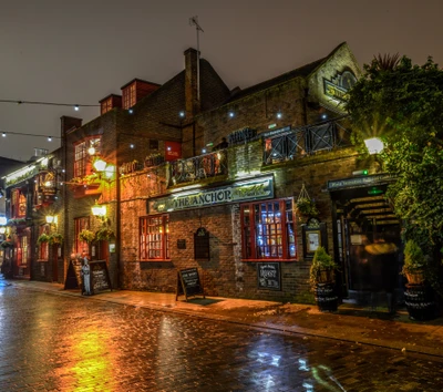 Le Anchor Pub à Londres : Une taverne britannique historique la nuit