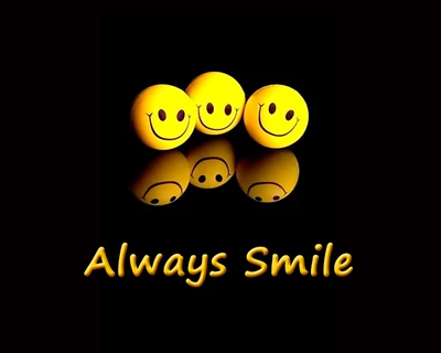 Always Smile: Three Cheerful Smiley Faces Reflecting Joy