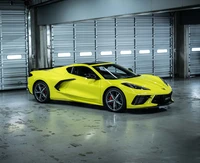 2021 Chevrolet Corvette Stingray en Jaune Vif - Fond d'Écran 5K