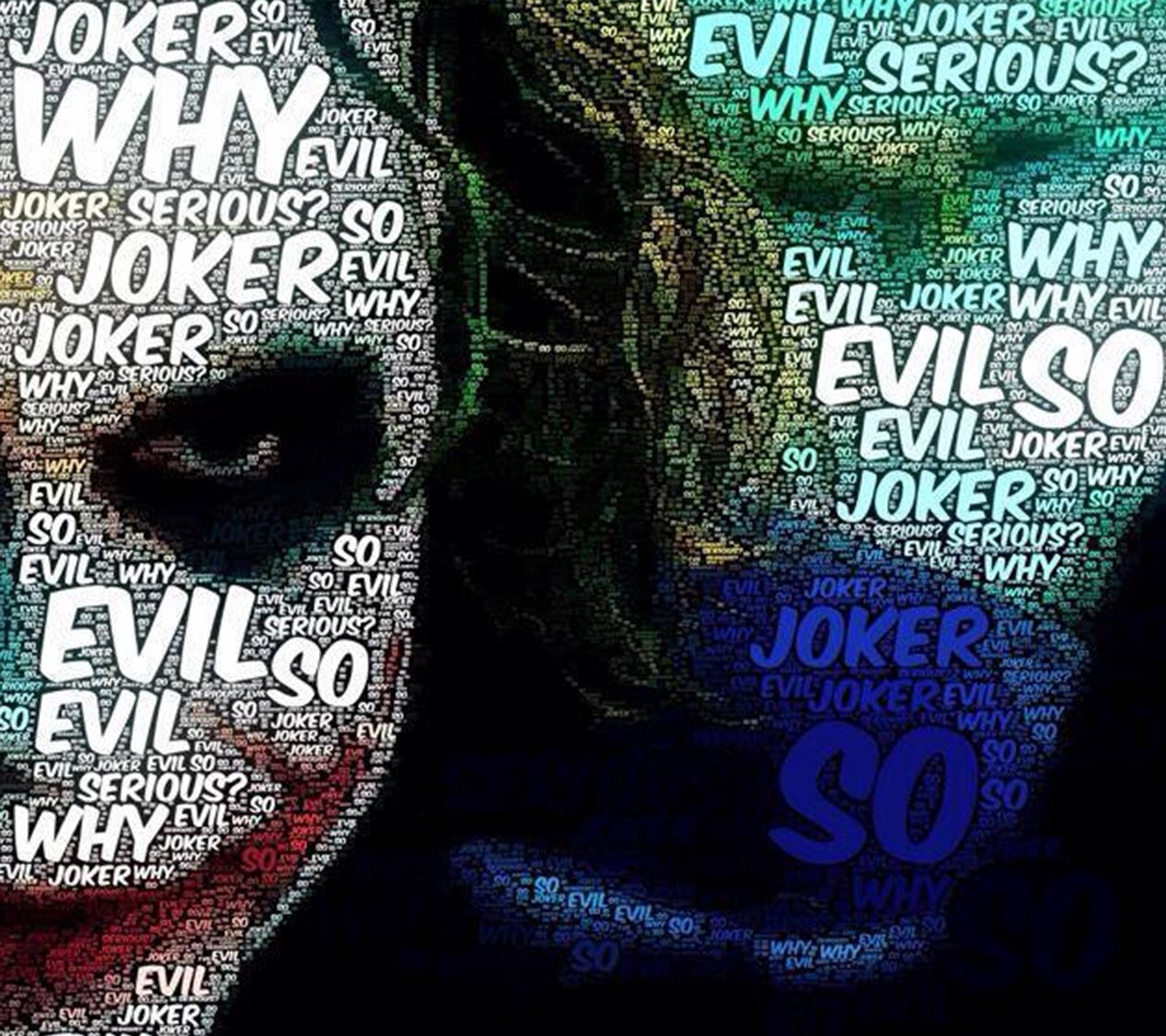 Cartel de la película de batman con la cara del joker y palabras en diferentes idiomas (caricatura, cómics, dibujado, hollywood, marvel)