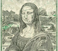 arte, mona lisa, dinero