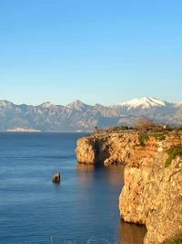 costa, água, montanha, recursos hídricos, natureza