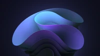 Abstract Bloom in Soft Curves - Windows 11 Dark Theme 5K Wallpaper