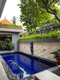 bali, piscine, immobilier, eau, bleu majorelle