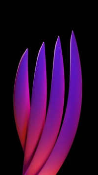 Symmetrical Purple Petals Illuminated by Electric Blue Light