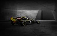 Voiture de Formule 1 Renault dans un cadre de studio dynamique