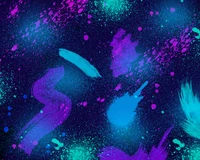 Vibrant Abstract Patterns in Purple, Blue, and Aqua Hues