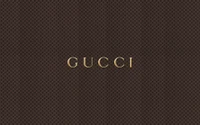 Elegant Gucci Logo on Brown Patterned Background