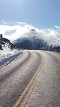 montagne, nature, route, train, voyage