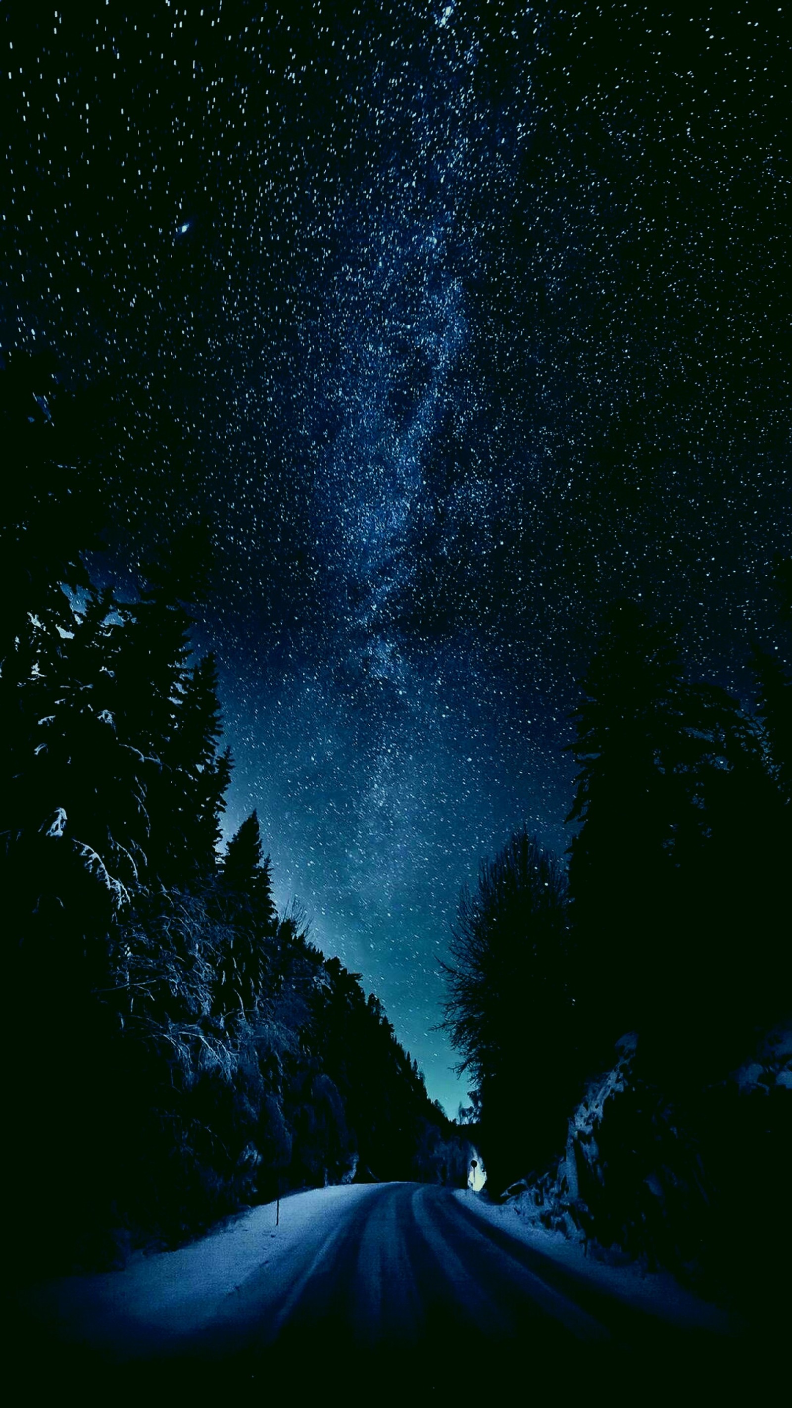 mountain, night, northern, original, plus wallpaper