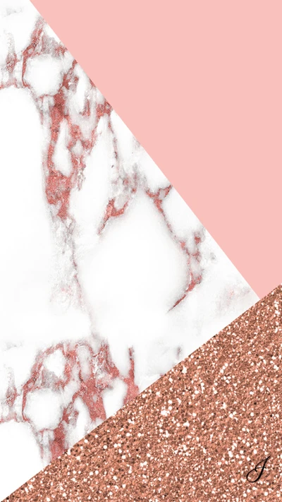 Elegant Pink and Gold Glitter Marble Design