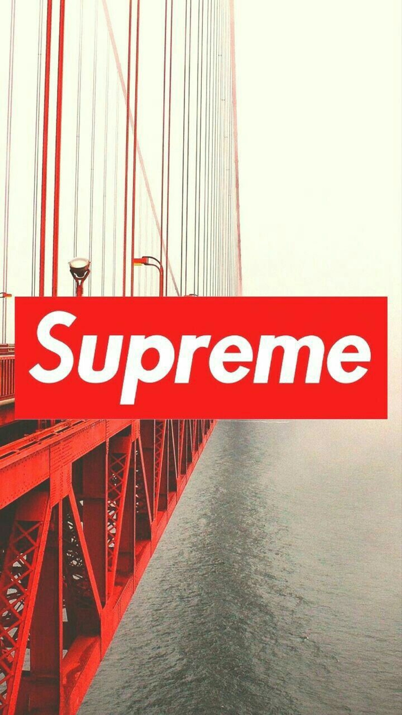 Logotipo supreme sobre uma ponte com um fundo vermelho (legal, lil boat, supreme)