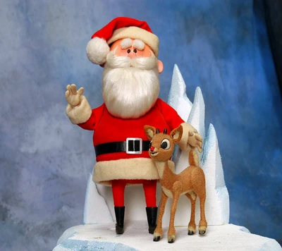 Santa Claus and Rudolph the Reindeer in a Winter Wonderland