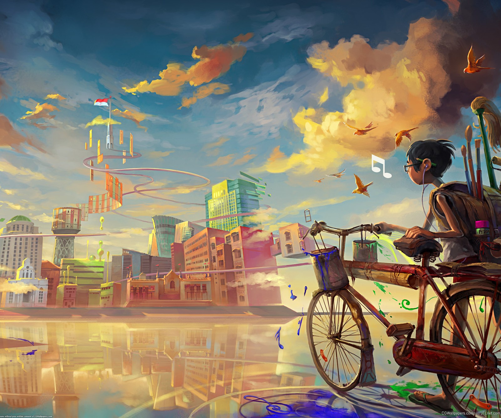 colorfull, cyclist, fairy tail wallpaper