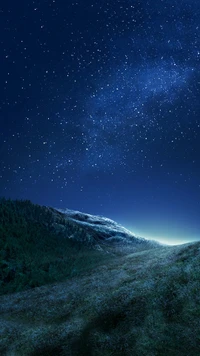 nature, mountain, night, sky, stars wallpaper