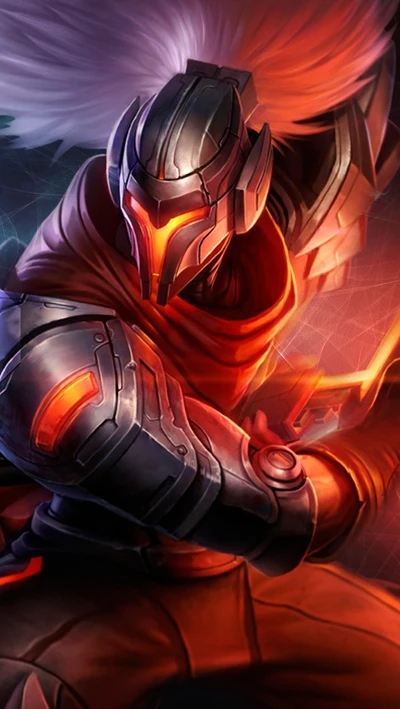 Yasuo de League of Legends : Un Guerrier Féroce Étreignant la Tempête.