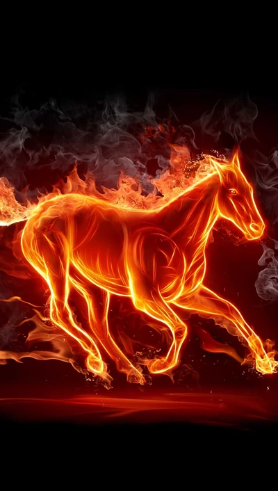 Fiery Horse in Motion