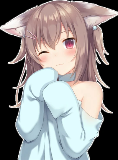 anime, mignon, fille, neko