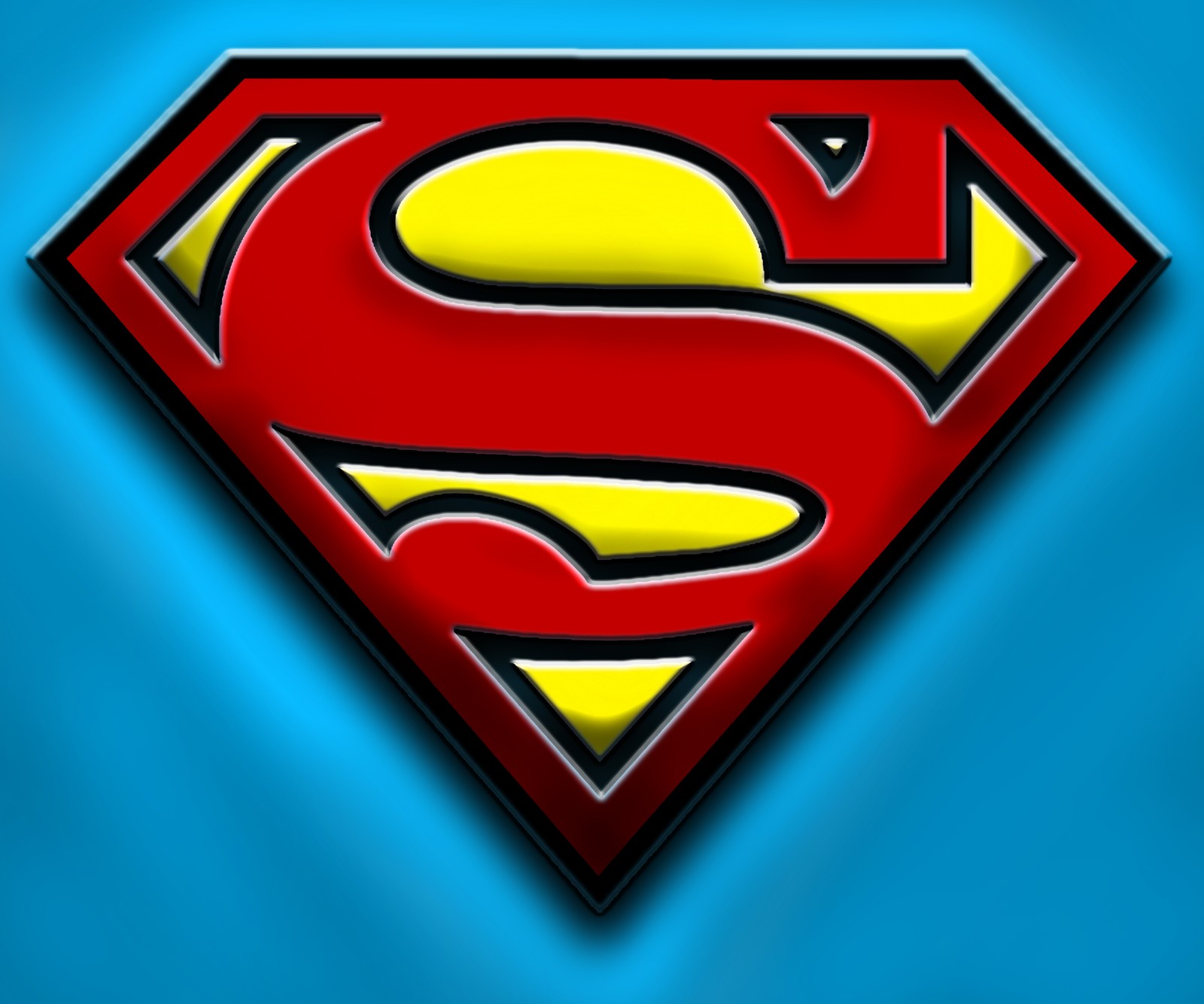 Un logo de superman sobre un fondo azul (azul, logotipo, rojo, sencillo, superman)