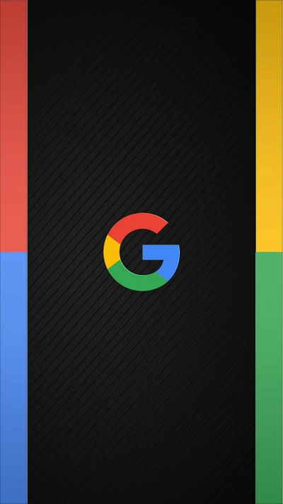 Google Logo on Dark Background with Vibrant Color Bars