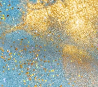 Teal Vintage Sparkle with Gold and Glittering Bubbles