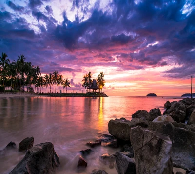 praia, nuvens, legal, hd, paisagem