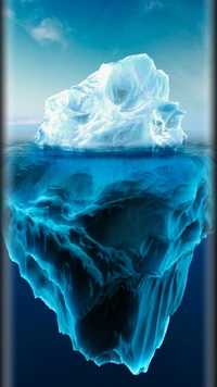 belleza, azul, estilo de borde, hielo, iceberg