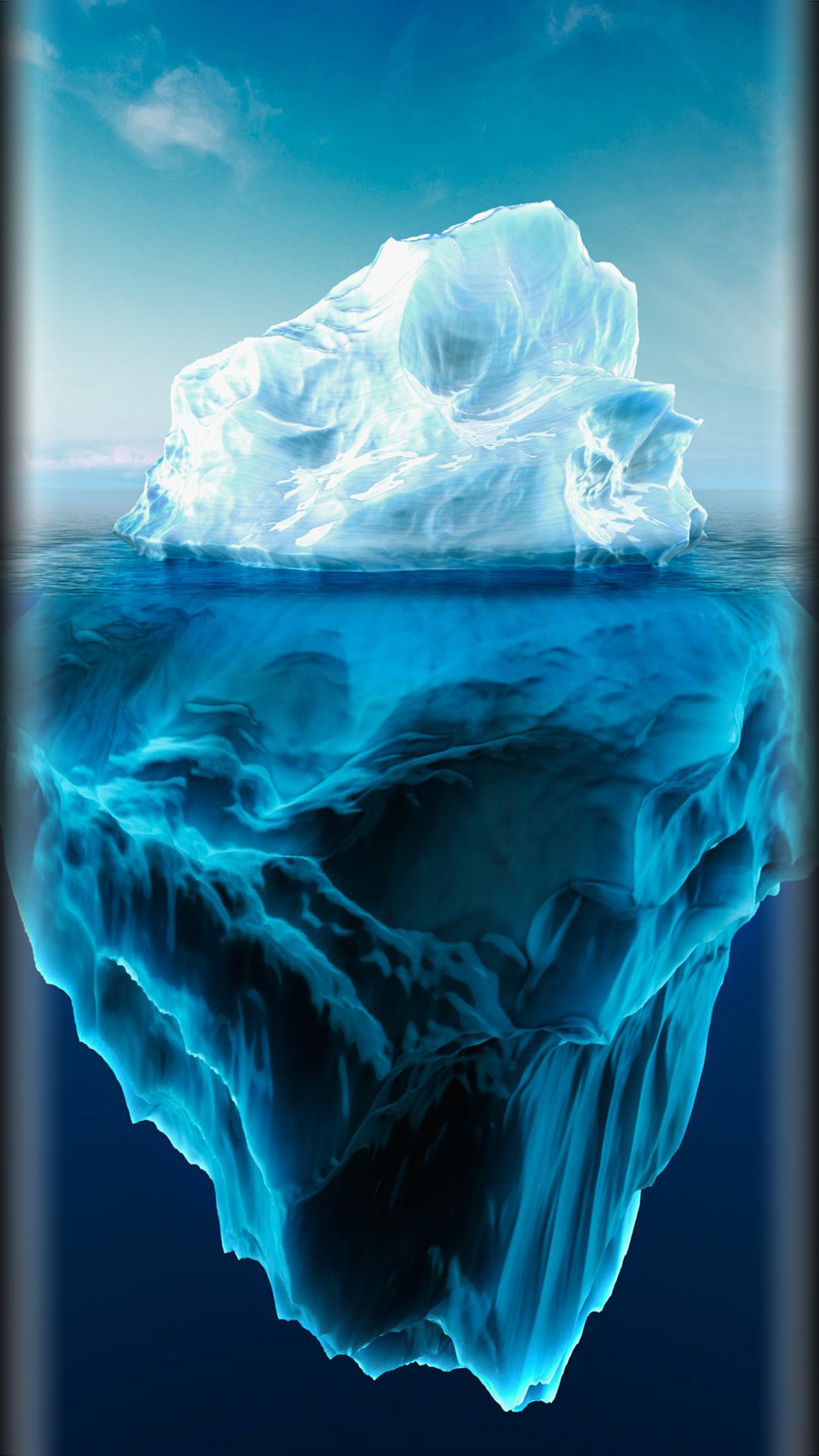 Hay un gran iceberg flotando en el océano con mucha agua (belleza, azul, estilo de borde, hielo, iceberg)