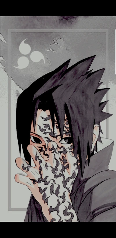 Uchiha badass avec des tatouages inspirés des dragons