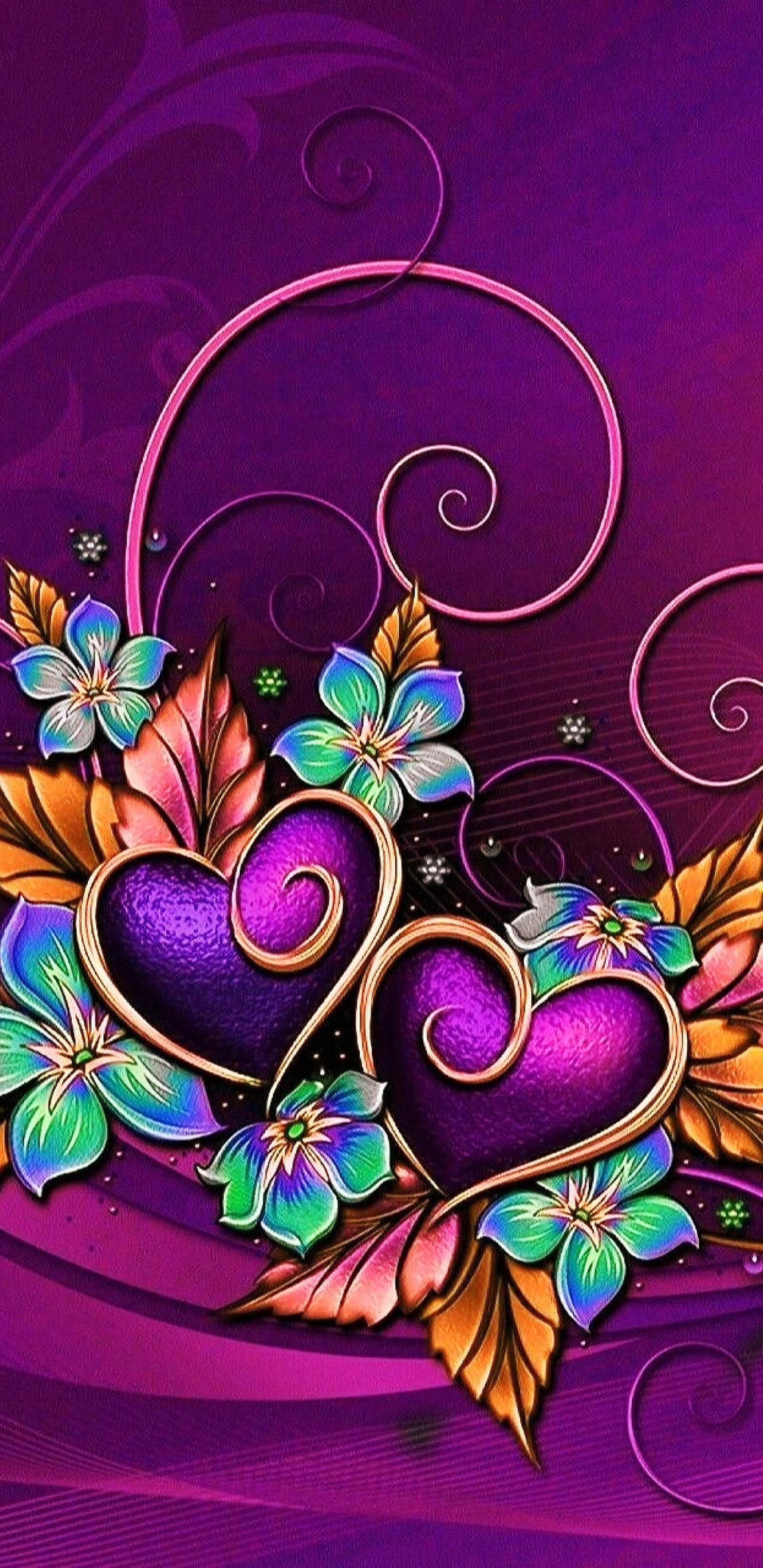 Descargar fondo de pantalla hermoso, flores, femenino, corazón, corazones