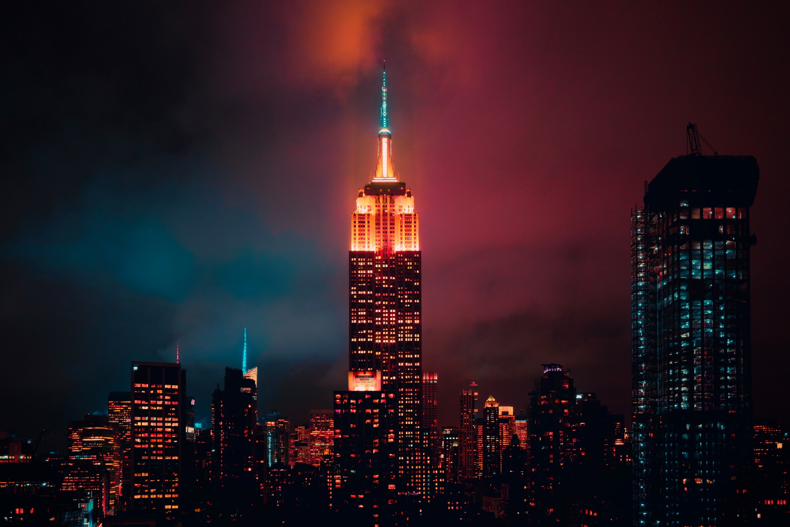 Скачать обои здание эмпайр стейт, empire state building, манхэттен, нью йорк, new york city