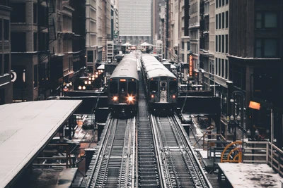 Städtische Zugfahrt durch die Metropole