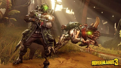 FL4K e animal de estimação em uma paisagem dinâmica de Borderlands 3