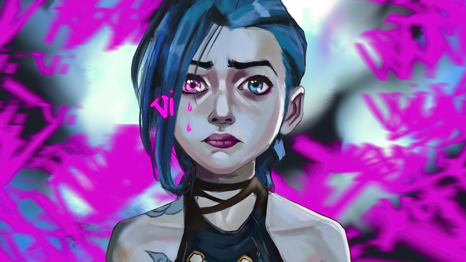 jinx, arcane series, tv series, arcane, lol wallpaper