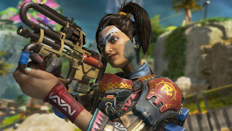 Женщина с оружием в видеоигре (бастион, apex legends, видеоигра, сезон 11, боевой пропуск)