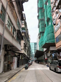 Urban Street Scene in a Metropolis with Architectural Contrast