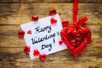 Heartfelt Valentine's Day Wishes with Decorative Hearts